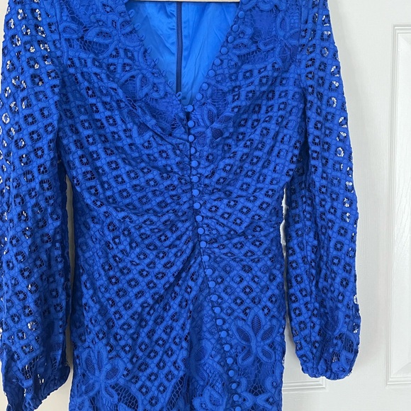 Bardot Royal Blue Lace Mini Dress - Picture 1 of 2